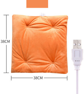 Herfst En Winter Warm Usb Elektrische Verwarming Auto Bureaustoel Verwarming Pad Huishouden Kussen Cardriver Verwarmde Zitkussen oranje
