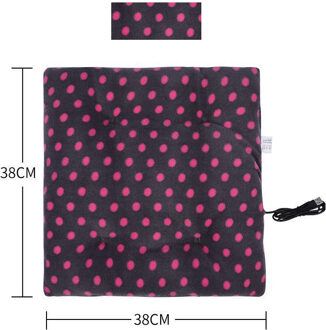 Herfst En Winter Warm Usb Elektrische Verwarming Auto Bureaustoel Verwarming Pad Huishouden Kussen Cardriver Verwarmde Zitkussen roos rood Dot