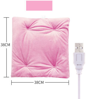 Herfst En Winter Warm Usb Elektrische Verwarming Auto Bureaustoel Verwarming Pad Huishouden Kussen Cardriver Verwarmde Zitkussen roze