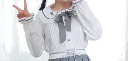 Herfst En Winter Wasbeer Staart Lolita Meisje Zoete Dagelijks Mooie Meisje Pak Loli Set Jas + Shirt + Rok + staart Kawaii Lolita Outfit shirt enkel en alleen / M