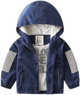 Herfst Kids Jongens Jassen Brief Print Kleur Patchwork Capuchon Rits Jas Kinderen Windjack Waterdichte Jas 4T