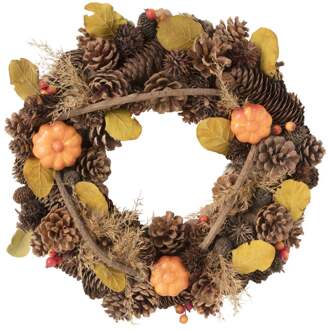 Herfst krans - bruin/oranje/geel - ø30 cm