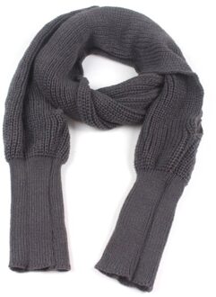 Herfst Sjaal Deken Vrouwen Effen Kleur Gebreide Trui Tops Sjaal Met Mouwen Wrap Winter Warme Sjaal Sjaals donker grijs