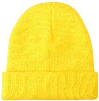 Herfst Winter Acryl Katoen Haar Cap Skullies Hoed Vrouwen Winter Warm Kabel Haak Muts Beanie Cap Stijl Schedel Trendy cap geel
