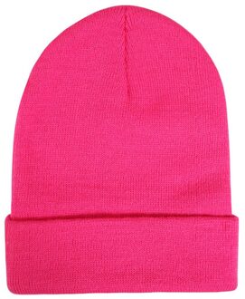 Herfst Winter Acryl Katoen Haar Cap Skullies Hoed Vrouwen Winter Warm Kabel Haak Muts Beanie Cap Stijl Schedel Trendy cap heet roze