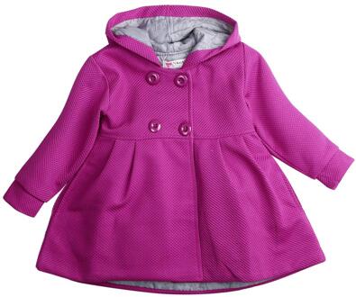 Herfst Winter Baby Kleding Leuke Baby Pea Jas Snowsuit Jacket Mooie Peuter Baby Meisje Warme Wol Blend Hooded Bovenkleding Paars / 2T