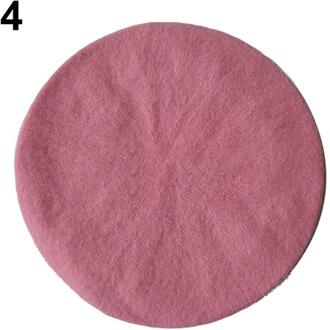 Herfst Winter Caps Vrouwen Classic Wolvilt Warme Franse Beret Beanie Hat Beanie Pure Kleur Zoete Mini Cap Lady winter Hoeden heet roze