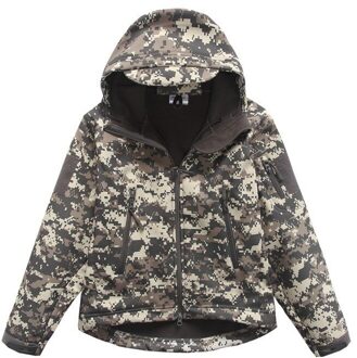 Herfst Winter Childrens Klimmen Dikke Warme Soft Shell Jas Jongen Meisje Outdoor Camp Rijden Wandelen Winddicht Waterdicht Camo Jacket 140cm