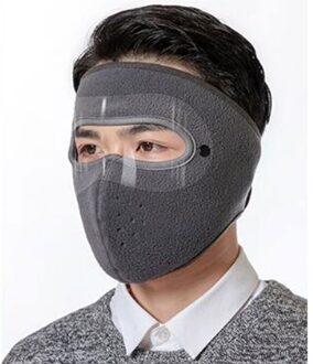 Herfst Winter Fietsen Masker Verwarming Verdikte Masker Oorbeschermers Geïntegreerde Eye Oor Beschermen Fleece Masker Warm Winddicht Gezichtsmasker grijs