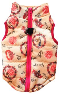 Herfst Winter Hond Puppy Kleding Vest Jas Shirt Harnas Zachte Gewatteerde Kleine Warme Kleding Honden Roze / L