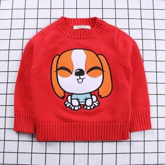 Herfst Winter Jongens Meisjes Dikke Truien Kids Kleding Hond Cartoon Borduren Truien Kinderen Baby Jacquard Weave Tops 1-6 t 5T