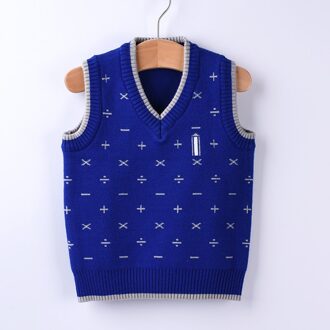 Herfst Winter Kinderen 3-12 Maanden Warme Vesten Voor Jongens & Meisjes Unisex Baby Katoen Kleine Mouwloze Trui vesten Blauw / 9-12M