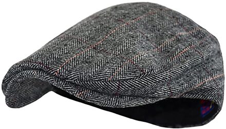 Herfst Winter Mannen Cap Hoeden Baretten Britse Westerse Stijl Wol Geavanceerde Platte Ivy Cap Klassieke Vintage Gestreepte Baret Cap