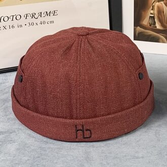 Herfst Winter Mannen Mutsen Katoen Jongens Mannen Skullies Beanie Verhuurder Hoed Meloen Caps Street Hoed Dragen Sailor Hoed voor Mannen wijn