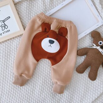 Herfst/Winter Meisjes Jongens Cartoon Broek Fluwelen Warme Comfortabele Pp Broek Broeken Baby Kleding Pasgeborenen Kleding 0-2age khaki / 12m