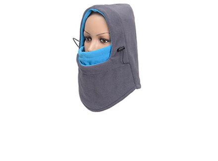 Herfst Winter Outdoor Riding Sneeuw Cap Winddicht Warme Ski Gezicht Bescherming Masker Mannen Vrouwen Verdikte Fleece Masker Hoofddeksels grijs blauw
