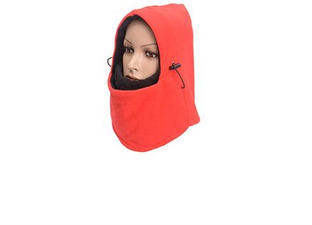 Herfst Winter Outdoor Riding Sneeuw Cap Winddicht Warme Ski Gezicht Bescherming Masker Mannen Vrouwen Verdikte Fleece Masker Hoofddeksels rood zwart