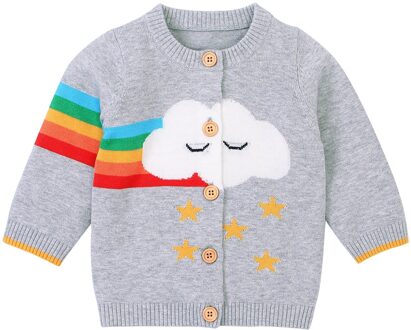 Herfst Winter Peuter Baby Meisjes Jongens Trui Vest Katoen Met Lange Mouwen Jassen Met Rainbow Cloud Star Patronen Voor baby 18m