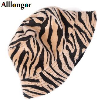 Herfst Winter Print Luipaard bont Emmer Hoed Vrouwen straat bob Koreaanse visser hoed Panama Hip Hop bob chapeau Geel