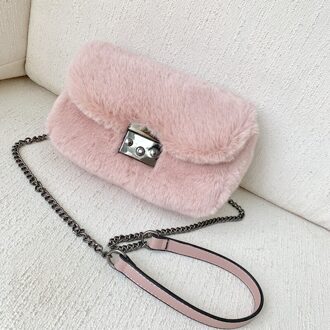 Herfst Winter Stijl Faux Fur Purse Pluche Messenger Bag Vierkante Meisje Schoudertas 01-SB-fmgzqd 4