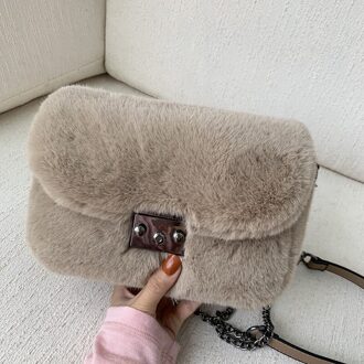 Herfst Winter Stijl Faux Fur Purse Pluche Messenger Bag Vierkante Meisje Schoudertas 01-SB-fmgzqd 5