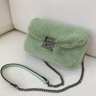 Herfst Winter Stijl Faux Fur Purse Pluche Messenger Bag Vierkante Meisje Schoudertas 01-SB-fmgzqd