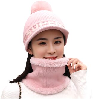 Herfst Winter Vrouwen Hoed Caps Gebreide Wol Warme Sjaal Dikke Winddicht Bivakmuts Multi Functionele Muts Sjaal Set Voor Vrouwen