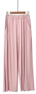 Herfst Winter Vrouwen Slaap Broek Elastische Comfort Modal Thuis Pyjamabroek Vrouwen Losse Plus Size Casual Broek Wijde Pijpen broek Roze