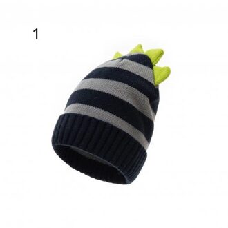 Herfst Winter Zacht Kinderen Cartoon Cap Creatieve Polygonal Dinosaurus Warme Muts 01