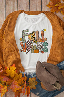 Herfstgevoelens Grafische T-shirt - maat M Ivoor