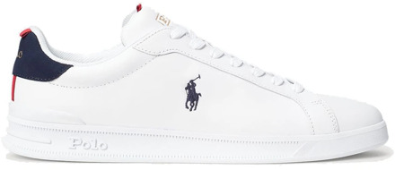 Heritage Court 2 Leren Sneakers Polo Ralph Lauren , White , Heren - 44 Eu,41 Eu,45 EU