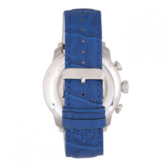 Heritor automatisch Arthur semi-skelet lederen band horloge met dag/datum Blauw - One Size