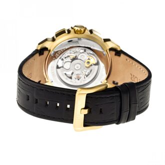 Heritor automatisch Conrad skelet horloge met leren band Goud