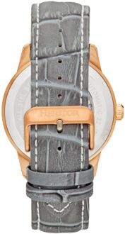 Heritor automatisch Davies semi-skelet lederen band horloge Grijs