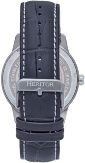 Heritor automatisch Davies semi-skelet lederen band horloge Wit
