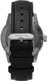 Heritor automatisch Jonas-skelethorloge met leren band Zwart en zilver - One Size