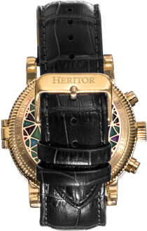 Heritor Automatisch Legacy horloge met leren bandje met dag/datum Goud