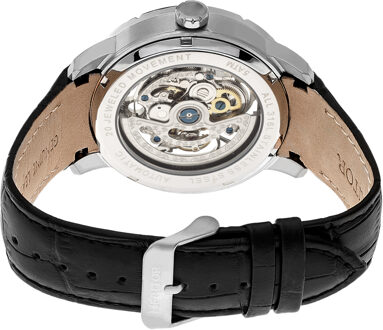 Heritor automatisch Ryder-skelethorloge met leren band Zwart - One Size