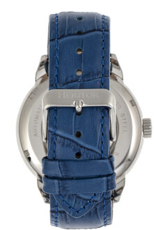 Heritor automatisch Sanford semi-skelet lederen band horloge Blauw