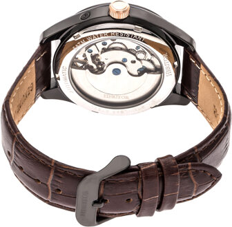 Heritor automatisch Sebastian semi-skelet lederen band horloge Bruin - One Size
