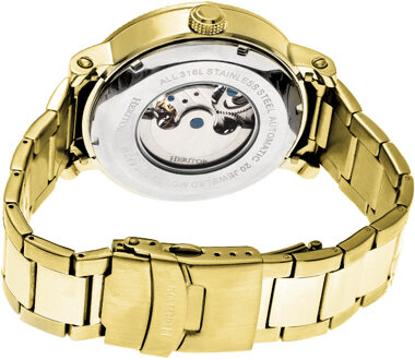 Heritor Automatische Aries Skelet Dial Armbandhorloge Goud