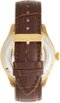 Heritor Automatische Gregory Semi-Skelet Leather-Band Horloge Bruin - One Size