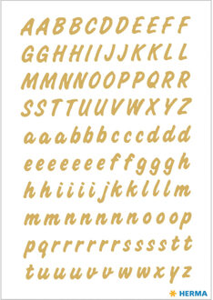 Herma Alfabet plak letters A-Z Stickers - vellen met 220x stuks - goud/transparant - 8 mm