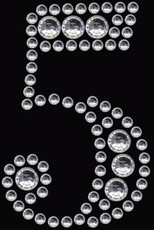 Herma Decoratie sticker strass cijfer 5