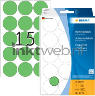 Herma Etiket Herma 2275 rond 32mm groen 480stuks