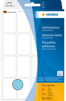 Herma Etiket Herma 2453 25x40mm blauw 512stuks