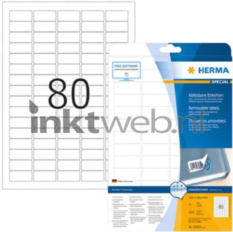 Herma Etiket Herma 35.6x16.9mm verwijderbaar wit 2000stuks