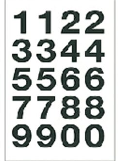 Herma Etiket Herma 4136 20x18mm getallen 0-9 zwart op transparant