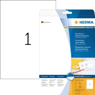 Herma Etiket Herma 4230 210x297mm A4 correctie wit 25stuks Zwart