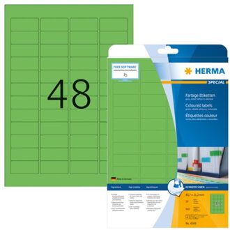 Herma Etiket Herma 4369 45.7x21.2mm verwijderbaar groen 960stuks